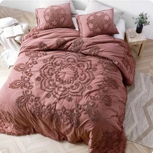 Bohemian Burgundy Mandala Comforter with Shams - Queen